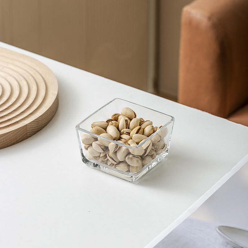 Plato de frutas de vidrio, plato de frutas de lujo ligero casero con cubierta de barra KTV creativo de bocadillos, plato de bocadillos