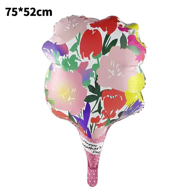Flor globo atmósfera decoración ramo Tulip Rosa dibujos animados Girasol globo de aluminio con flor