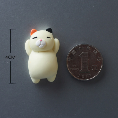 ウォームシリーズ 日本の癒しの横たわるかわいい太った猫 立体マグネットバックル マグネットステッカー 磁気黒板ステッカー 冷蔵庫ステッカー|undefined