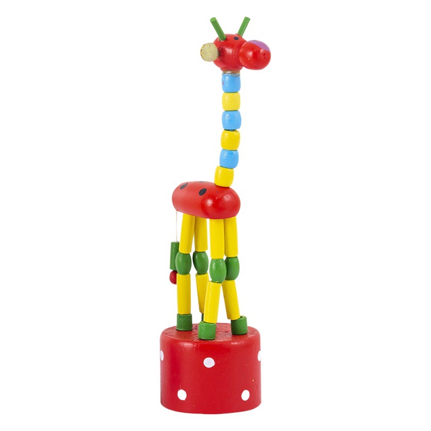 Dancing Giraffe/Children's Cartoon Toys/Wooden Crafts/Nostalgic Joint Puppets