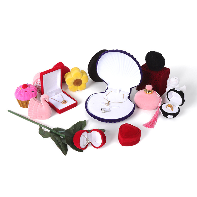 Caja Organizadora de Joyas y Anillos de Franela para Guardar Joyas