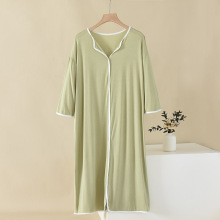 厂家批发 莫代尔睡裙女款新款冰丝大码夏季七分袖孕妇高级感妈妈