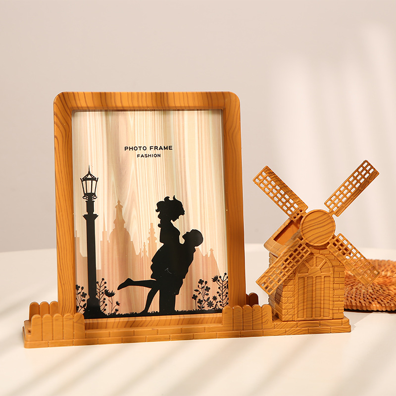 Creative 7 inch windmill Ferris wheel photo frame setting table children's cartoon desktop pen holder small ornaments washing photo frame