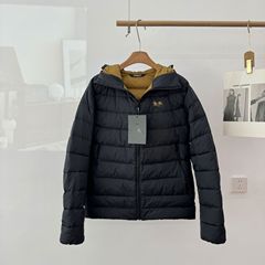 冬季新款排骨黑金羽绒服连帽宽松加厚白鸭绒外套
