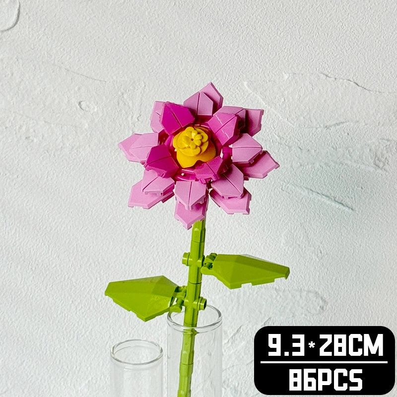 Realistic Table Flower Set, DIY Miniature Bouquet Constructor, Assorted Rose & Sunflower Models, Gift