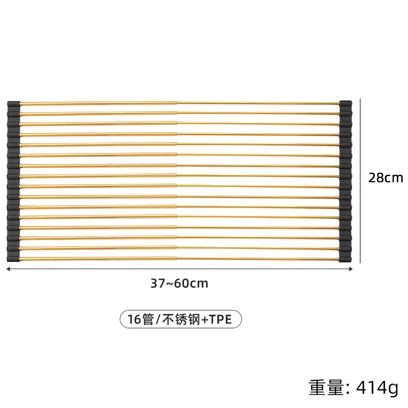 Rack de drenaje de acero inoxidable Rack de filtro de agua lavavajillas plegable Rack de platos Rack de drenaje retráctil práctico para lavar verduras