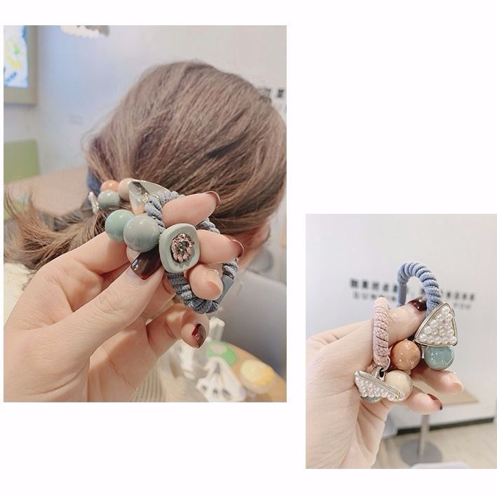 Pelo cuerda pelo cuerda banda de pelo Corea del Sur fresco personalidad simple ponytail tie banda goma perlas cristal tocado las mujeres