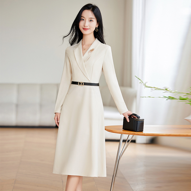 Suit dress Female Spring and Autumn Long Sleeve Formal Occasion Temperament Professional Temperament Teacher Speech Host Formal Dress
