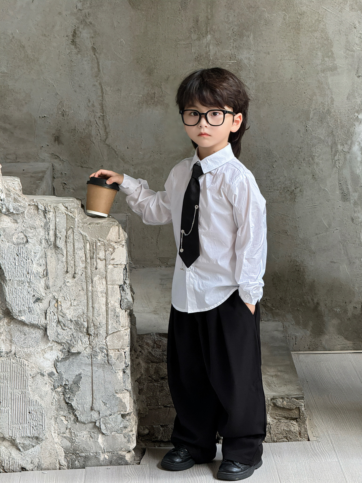 Рубашка, цепь, галстук