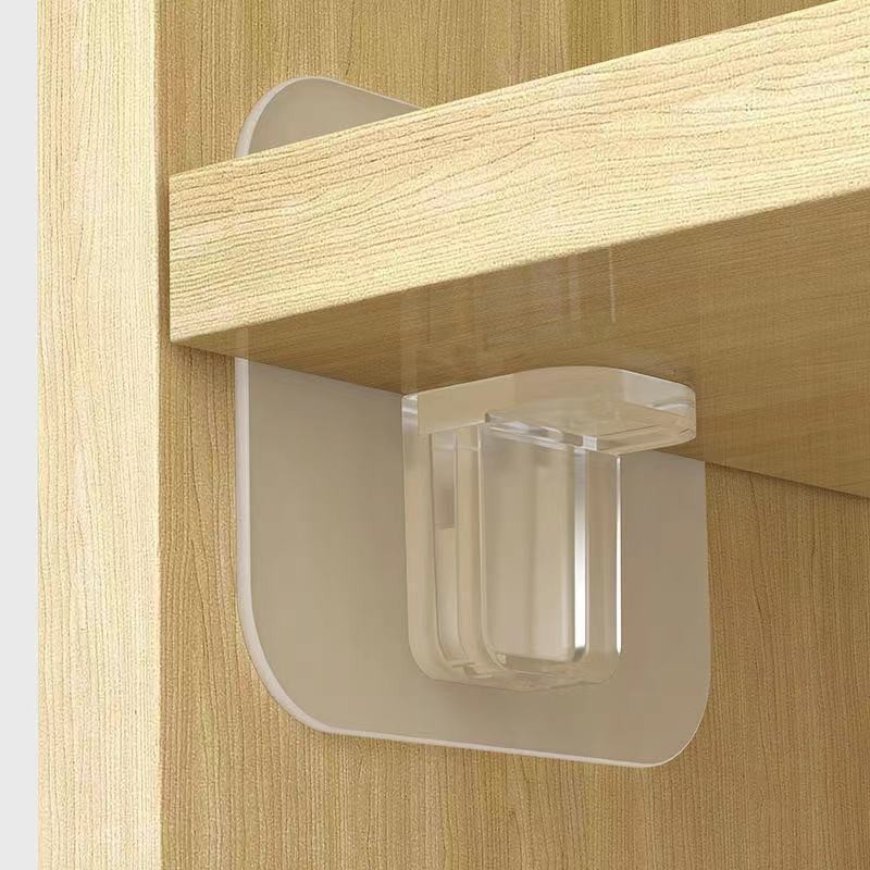 No Punching Partition Fixing Bracket Shelf Bracket Wardrobe Cabinet Nail-Free Paste Layered Movable Shelf Holder