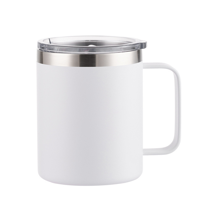 Transfronterizos con mango de 12oz taza de acero inoxidable 304 taza de café de oficina con tapa taza de cerveza se puede ajustar