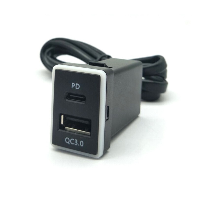 Camry Universal Modified Car Charger USB Port Type-C Pd Port T5 Car Charger Cc