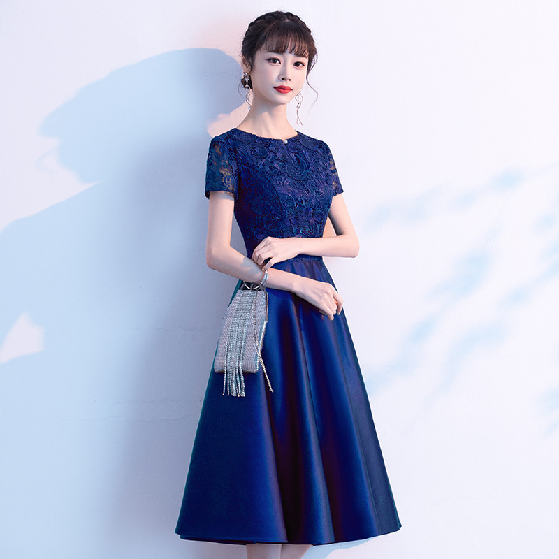 Vestido de cóctel azul para mujer, nuevo estilo 2026, elegante, para fiesta, boda, invitada, madre de la novia, vestido de noche de verano