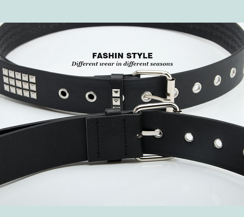 Punk Belt With Square Pyramid Rivets For Men And Women_voghion.com