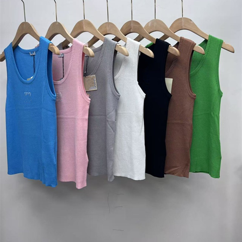 26 New Summer Style Nanyou High-End Slim-Fit, Figure-Flattering, Elegant Logo Embroidered Knit Vest Top for Women 26 New Summer Style Nanyou High-End Slim-Fit, Figure-Flattering, Elegant Logo Embroidered Knit Vest Top for Women