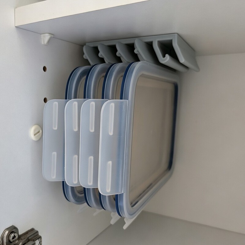 Food container lid rack, household plastic airtight food storage box rack