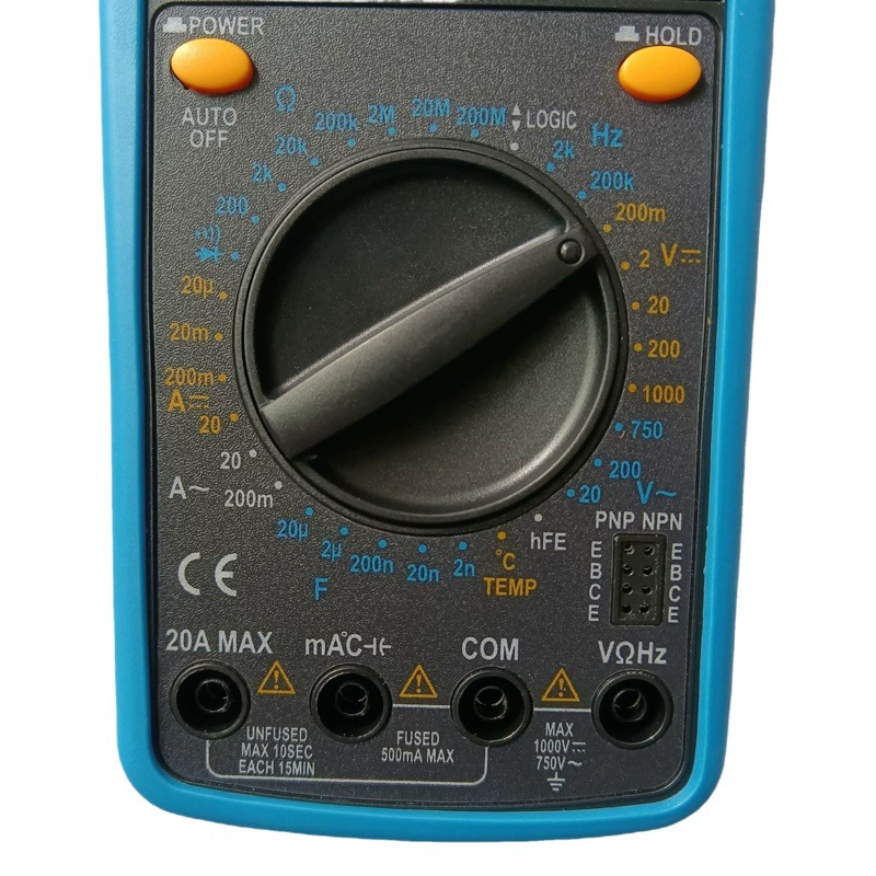 Мультиметр DT9208A Измерение температуры конденсатора Частота логического уровня Тест Угол обзора Регулируемый Goldman Sachs Электроника