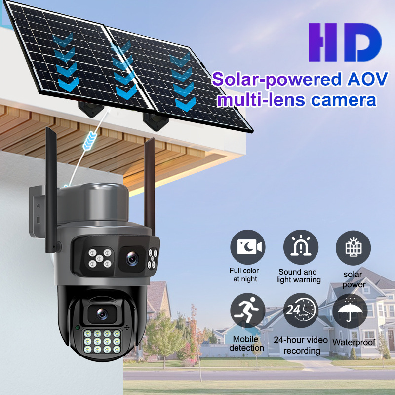 HiEasy Solar Supervisión 4G Cámara binocular de doble pantalla 5 millones de monitoreo solar al aire libre