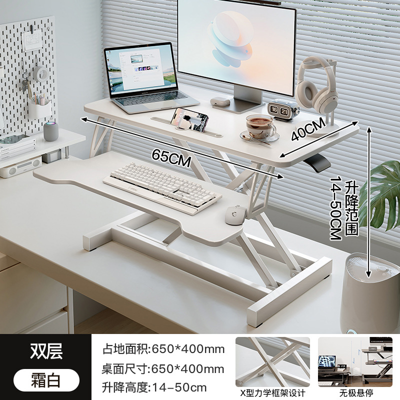 mesa de trabajo de pie elevación de mesa de computadora de elevación de mesa de escritorio soporte plegable ajustable de escritorio de oficina