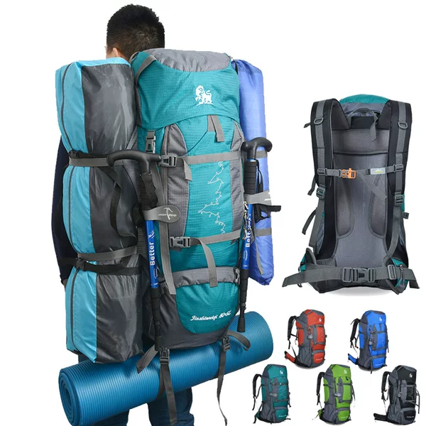 Outdoor mountaineering bag large capacity backpack Sports men's and women's travel backpack hiking camping backpack one-piece delivery