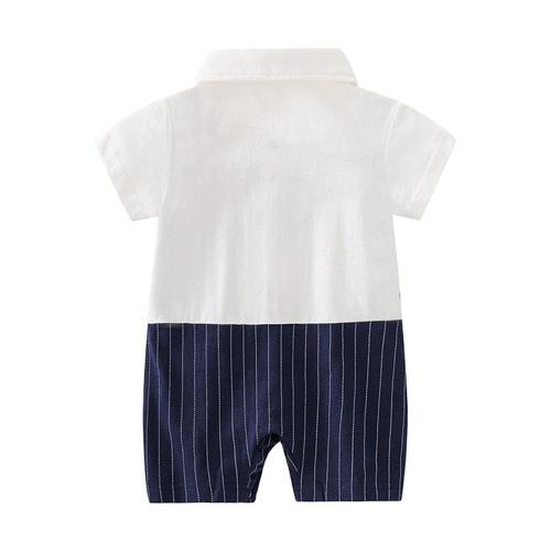 Baby clothes summer set thin newborn boy onesie full moon 100 days first birthday dress T-shirt trendy pure cotton