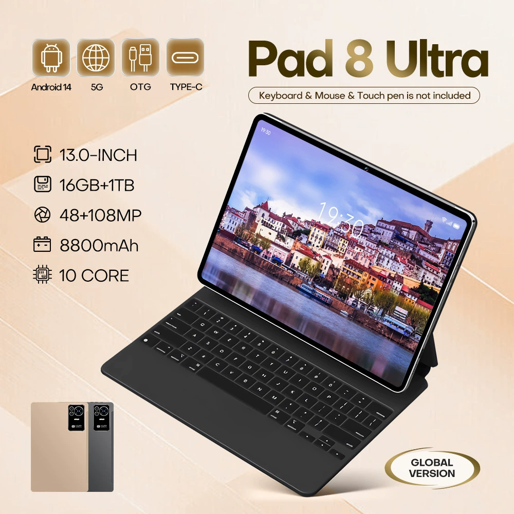 Кросс-бордерная электронная коммерция 2025 новый 13-дюймовый Pad8Ultra планшет с двумя слотами 4G с вызовом, IPS экран
