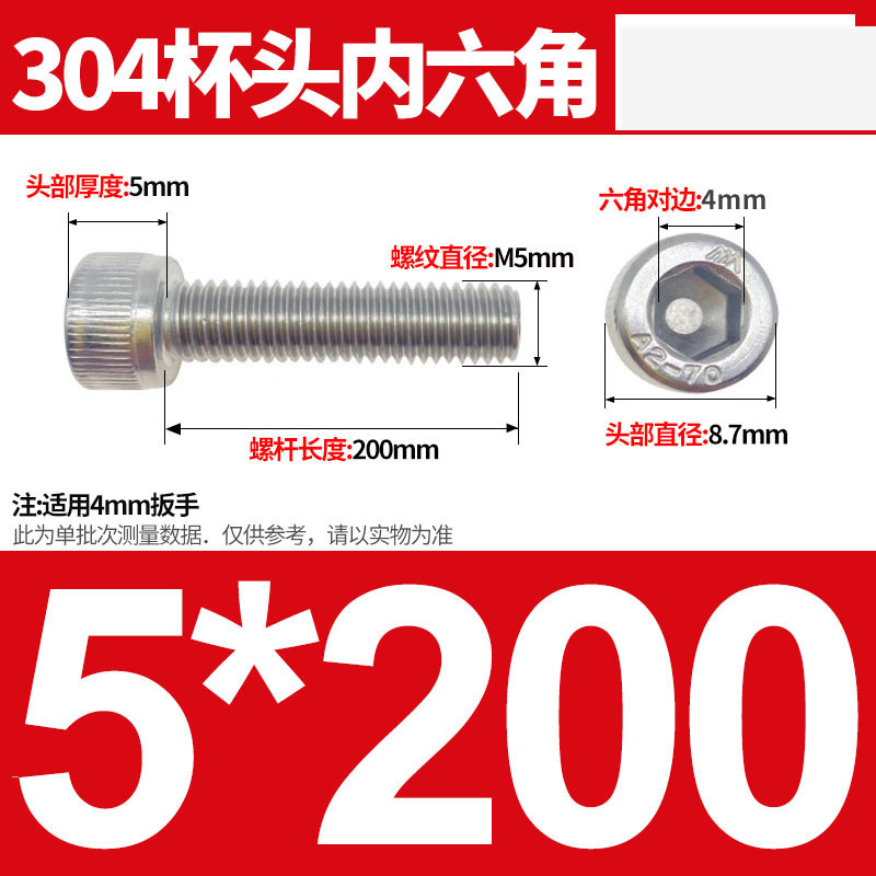 304ステンレス鋼六角穴付きネジカップヘッドDIN912円筒頭精密M1.4M1.6M2M2.5M3M4M5