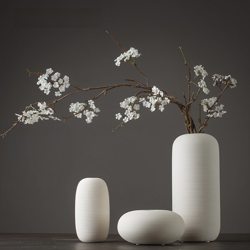 INS estilo simple florero de cerámica moderna sala de estar arreglo de flores secas escritorio en casa mesa de comedor TV gabinete decoración adornos