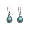 S3575 Round Pine Stone earrings