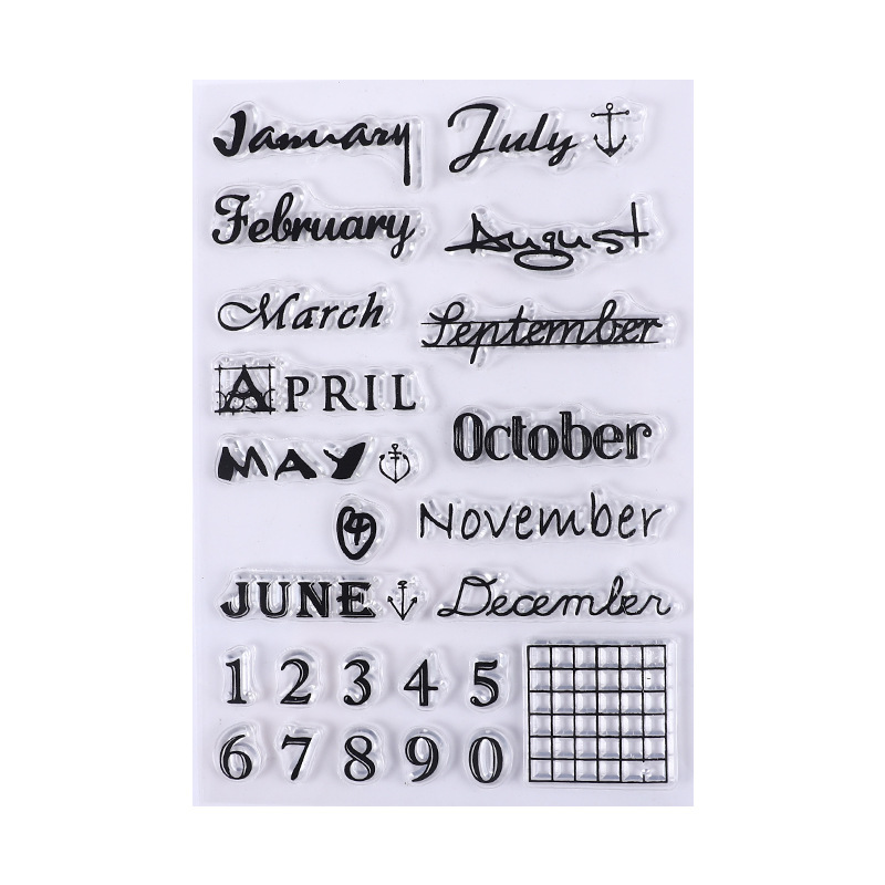 Silicone transparente sello retro icono de oficina sello diario DIY álbum de fotos tarjetas decoración material de cuentas al por mayor