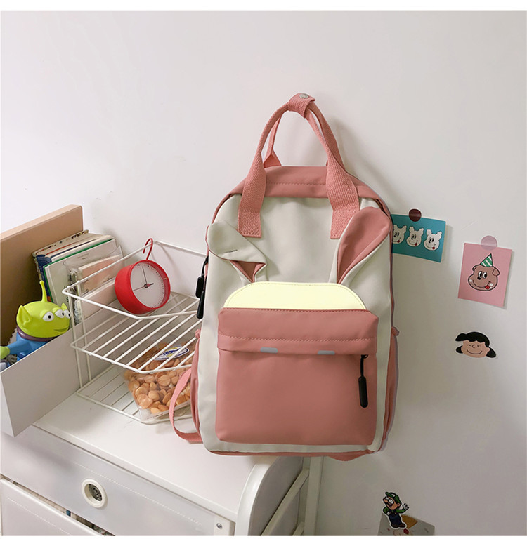 Korean Campus Harajuku Style Student Backpack Japanese Cute Contrast Color Large-capacity Backpack display picture 27