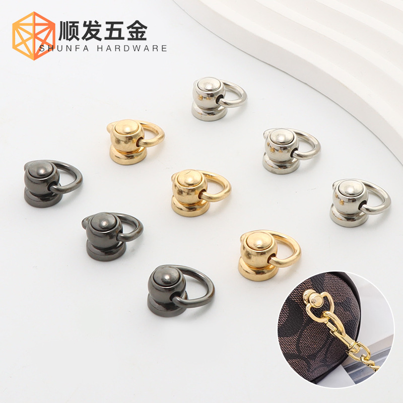 厂家批发箱包五金挂扣 可旋转带环奶嘴钉和尚头装饰钉手机壳配件