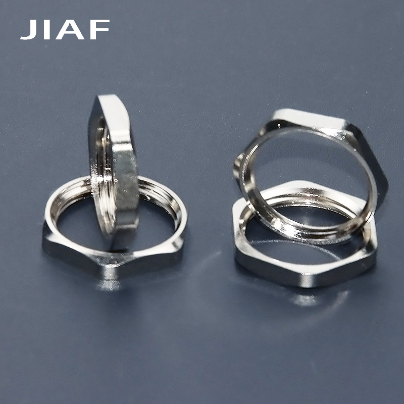 金属六角螺母 G1/2黄铜镀镍锁母4分/6分/1寸螺丝并母DN15/20/25