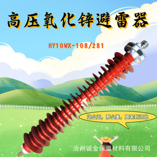 Outdoor high voltage 110kv lightning arrester line type zinc oxide lightning arrester YH10WX-108/281 HY5WX