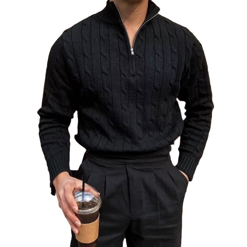 Demi-season autumn sweater with zipper