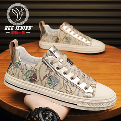 "Bees & Wolf" Brand Men's Shoes: New Leather Panel Sneakers—Unique, Trendy, Fashionable, and Perfectly Versatile for Casual Wear