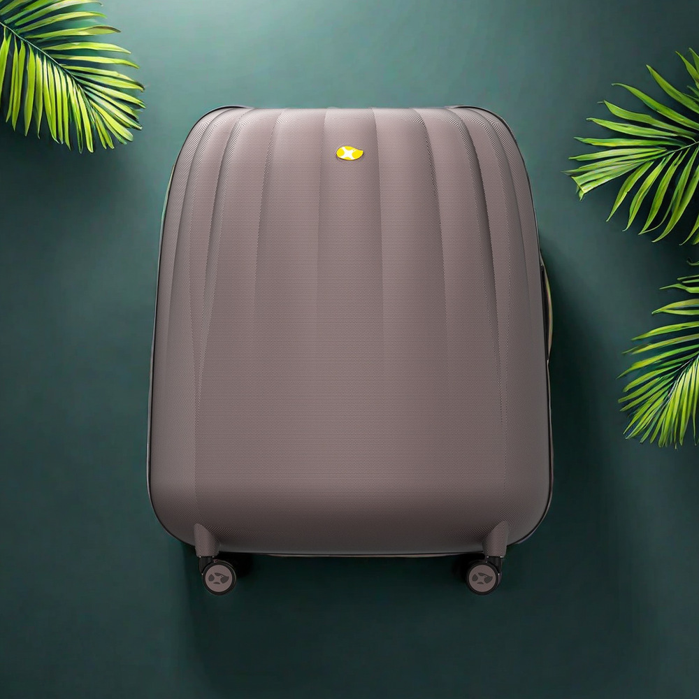 Vali nhựa PC size cabin 20 inch thiết kế vỏ trứng bánh mì độc đáo, bánh xe đa hướng êm ái, khóa mật khẩu — Màu cà phê