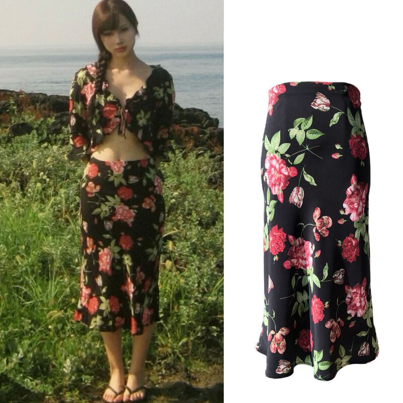 Dream Halo·Romantic Life American Retro Style Sand-Washed Silk Crepe Diagonal Silk Skirt