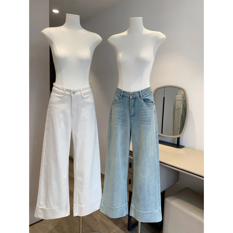 Senna straight leg Te effect! Jeans Women's Spring and Autumn 2025 New High Waist Slim Look Old Cropped Straight Pants