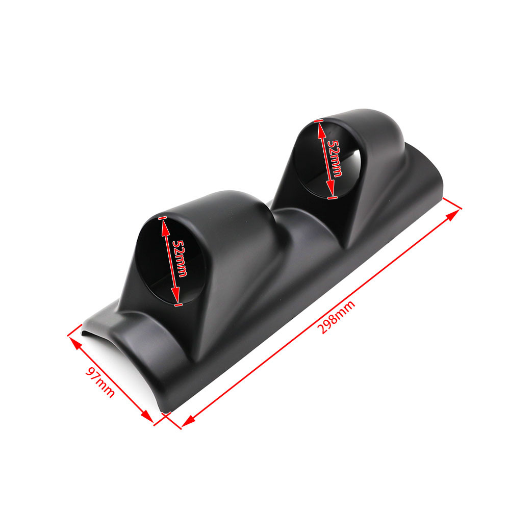 Car Modification Instrument Panel Cover 2inch Black Carbon Pattern 52mm Single Hole Double Hole Triple Hole Instrument Cover Base Left Frame