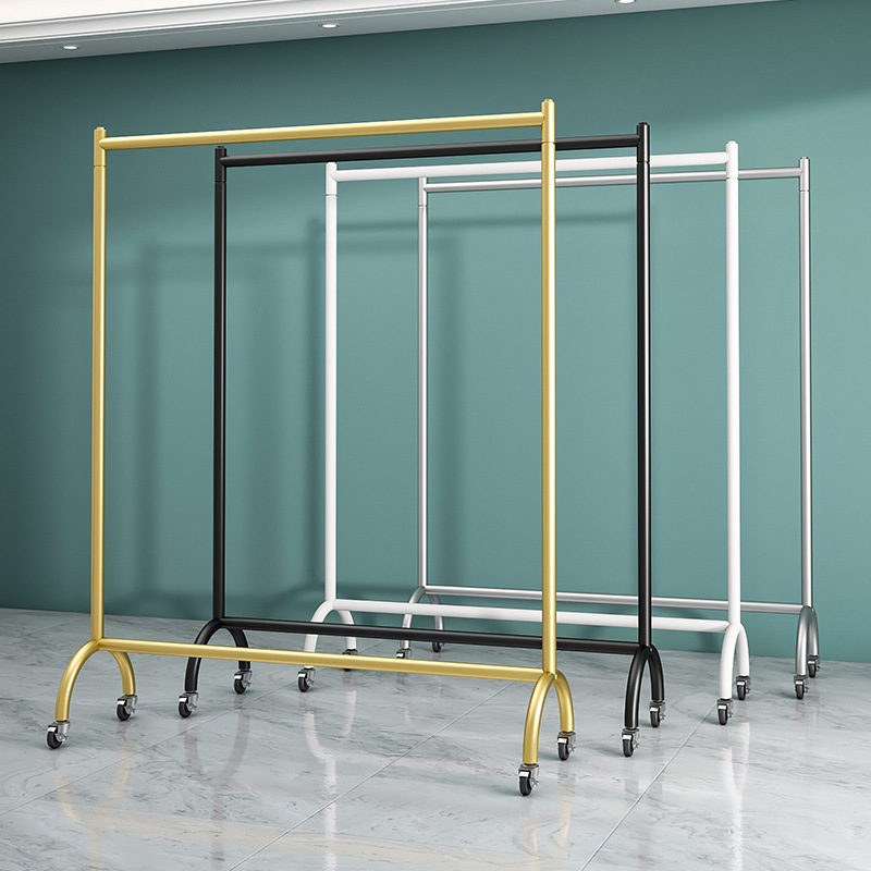 Clothing store display stand floor hanger women's shelf household balcony clothes hanger exhibition horizontal bar gantry