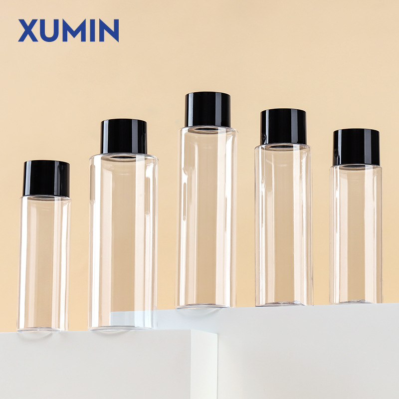 100 ml; tapa negra transparente; pet