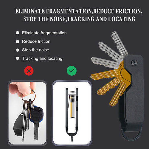 Factory Cross-border Wholesale Metal Keychain Aluminum Key Organizer Multi-functional Key Clip