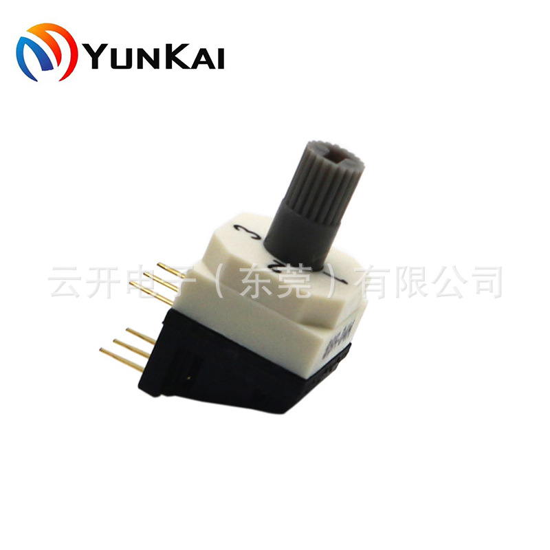 4档 10*10mm 侧插5.08脚距 高柄 旋钮开关 旋转编码开关
