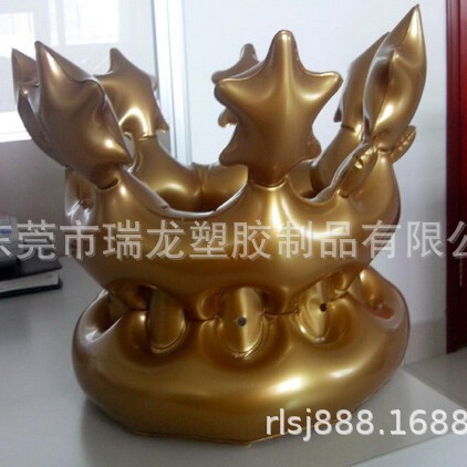 厂家做货充气皇冠帽儿童头饰装扮玩具 生日帽舞会派对装饰品