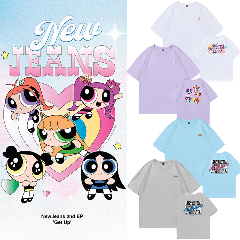 NewJeans jinjuchi HANNI Jiang Mingqi Li Huiren DANIELLE concert same loose short sleeve t-shirt