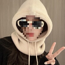 潮流围巾女帽子帽新款拉法围脖防风毛线帽护耳保暖一体冬季巴拉克