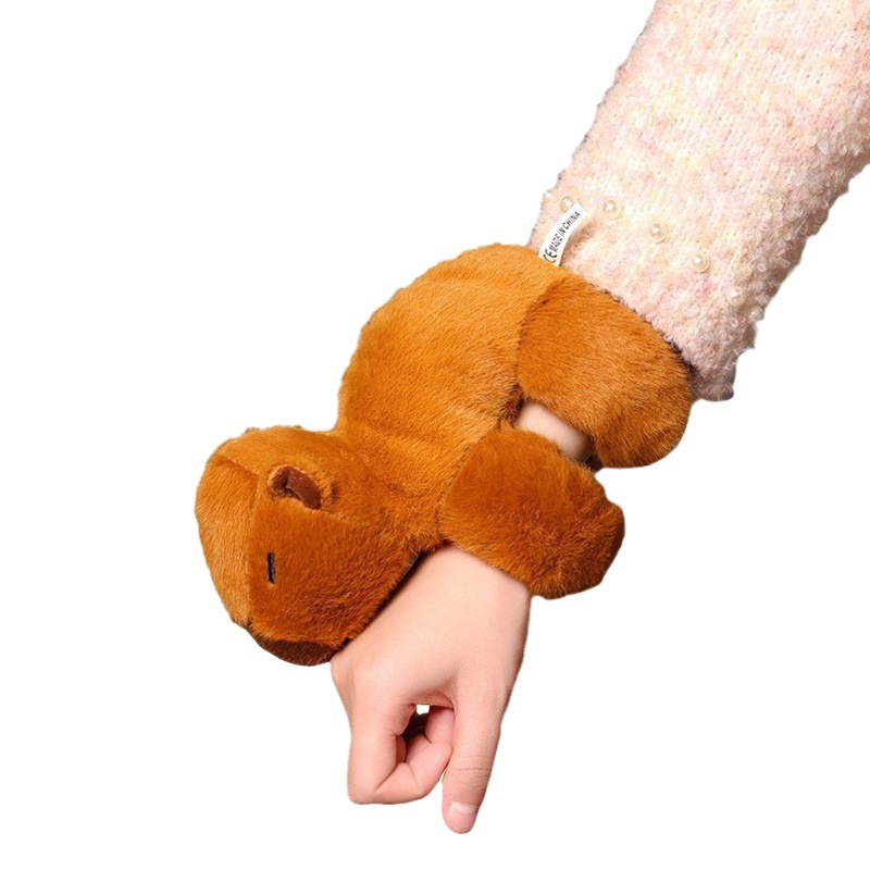 Lindo mascota capabala capybara Snap anillo pulsera de peluche juguete muñeca regalo grab máquina bebé