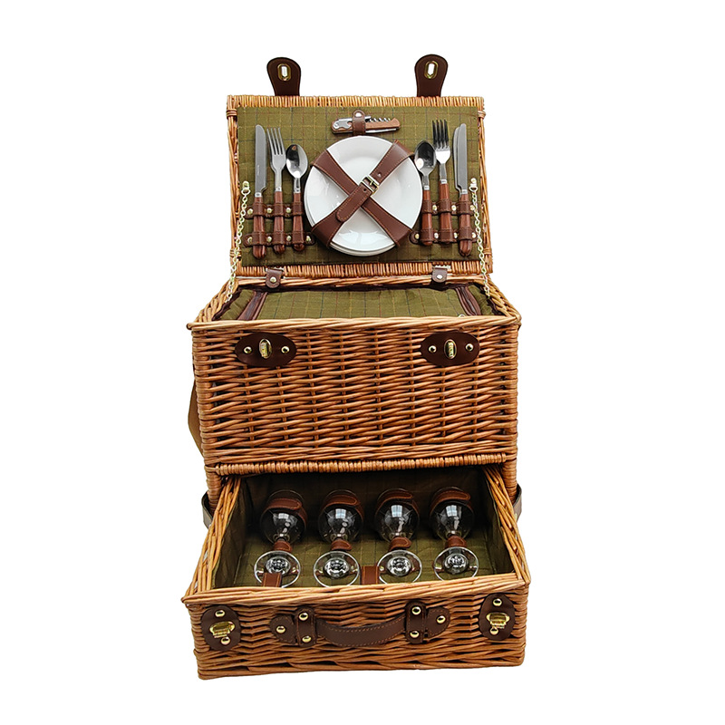 Clientes de alta gama regalos de agradecimiento regalos de agradecimiento creativos regalos de agradecimiento cestas de sauce de lujo ligeras canestas de picnic de mudanzas canestas de regalo