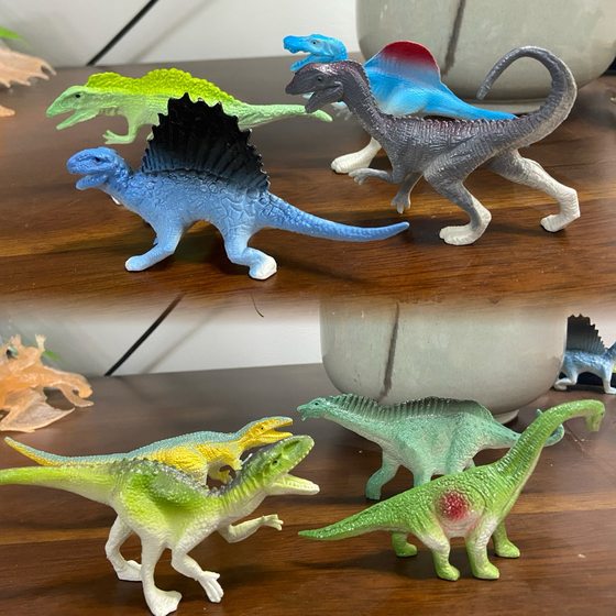 Cross-border 3.5-inch Dinosaur Model 10cm Solid Dinosaur Toy Brachiosaurus Tyrannosaurus Velociraptor Static Model